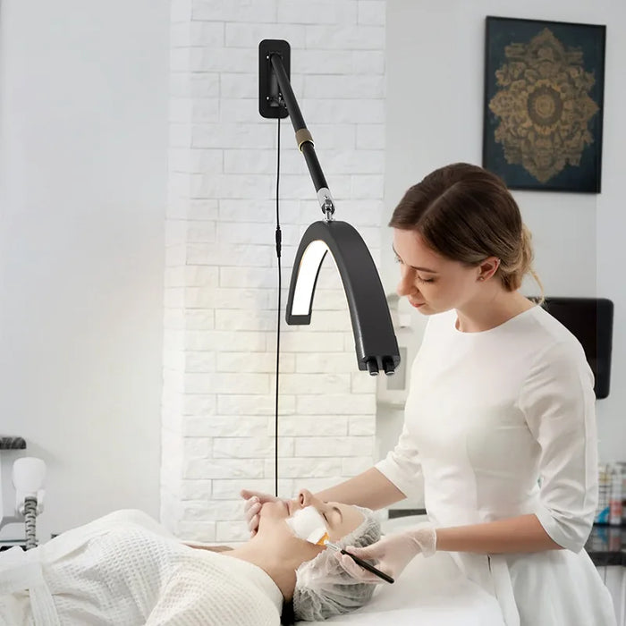 Lampe demi-lune murale noire moderne avec bras extensible