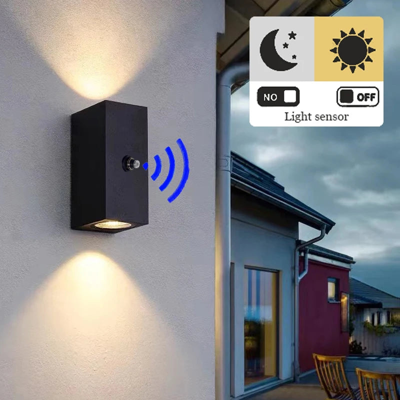 Applique murale LED extérieur noire avec détecteur de mouvement