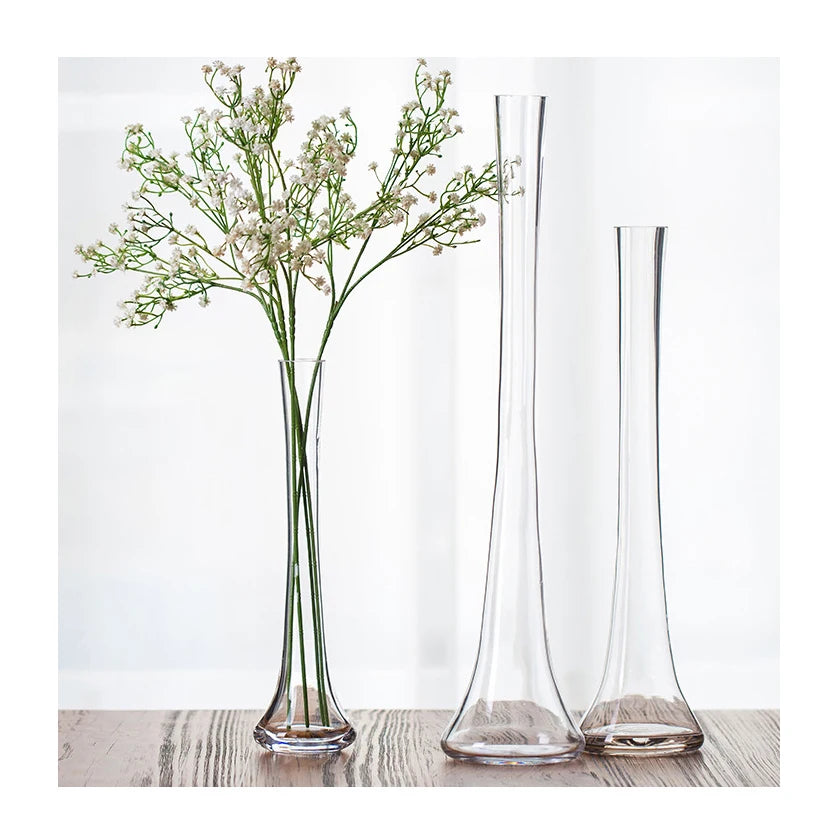 Grand vase en verre haut blanc pour décoration sol