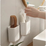 Support mural pour salle de bain avec rangement multiple