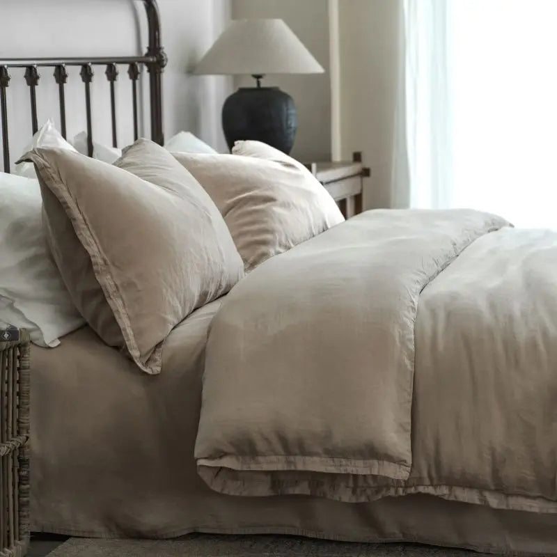 Drap plat Tencel coton noir plié