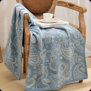 Jacquard microfiber throw 90% polyester 10% wool 120x150 cm sofa