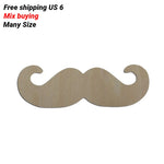 Forme d'homme en bois découpé moustache vierge pour décoration chambre