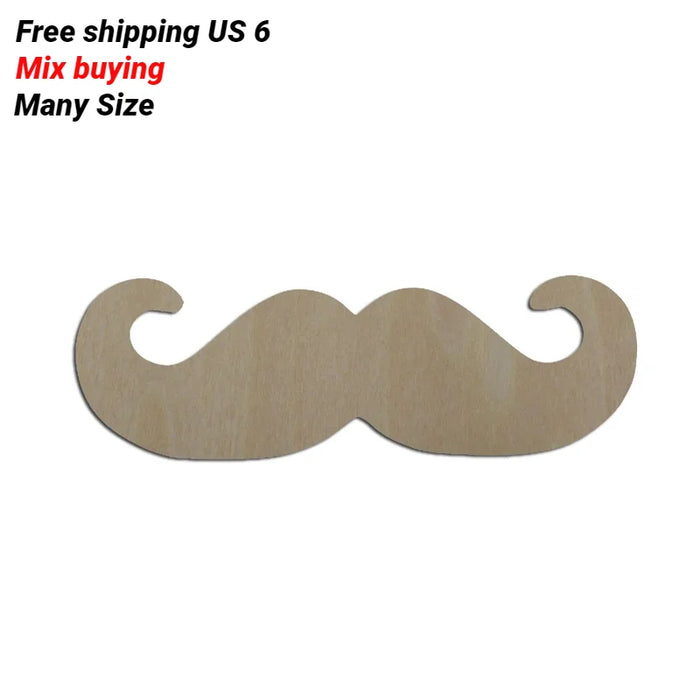 Forme d'homme en bois découpé moustache vierge pour décoration chambre