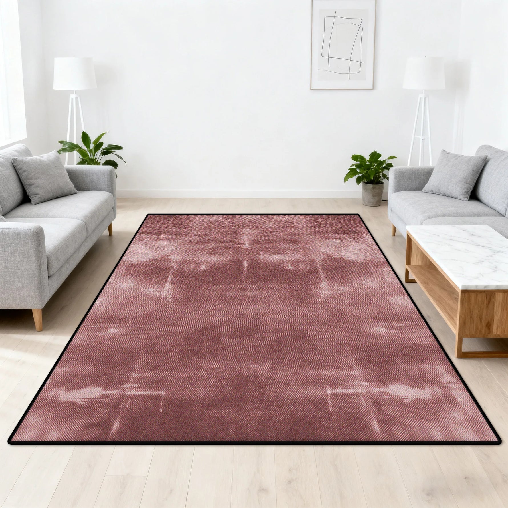 Tapis de sol unie antidérapant en polyester pour chambre à coucher