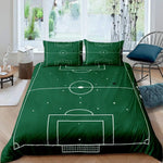 Housse de couette football verte personnalisable pour chambre garçon