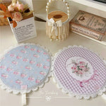 Set de table rose rond avec isolation thermique