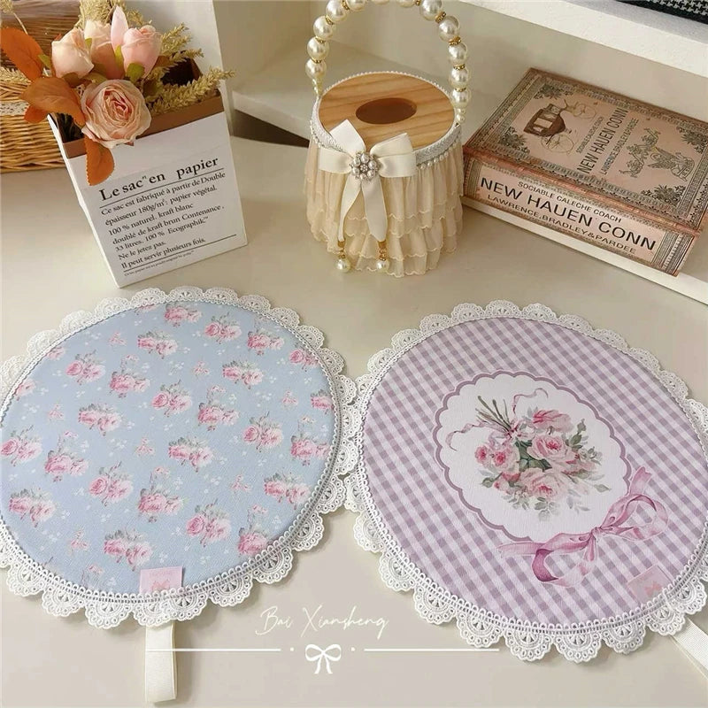 Set de table rose rond avec isolation thermique