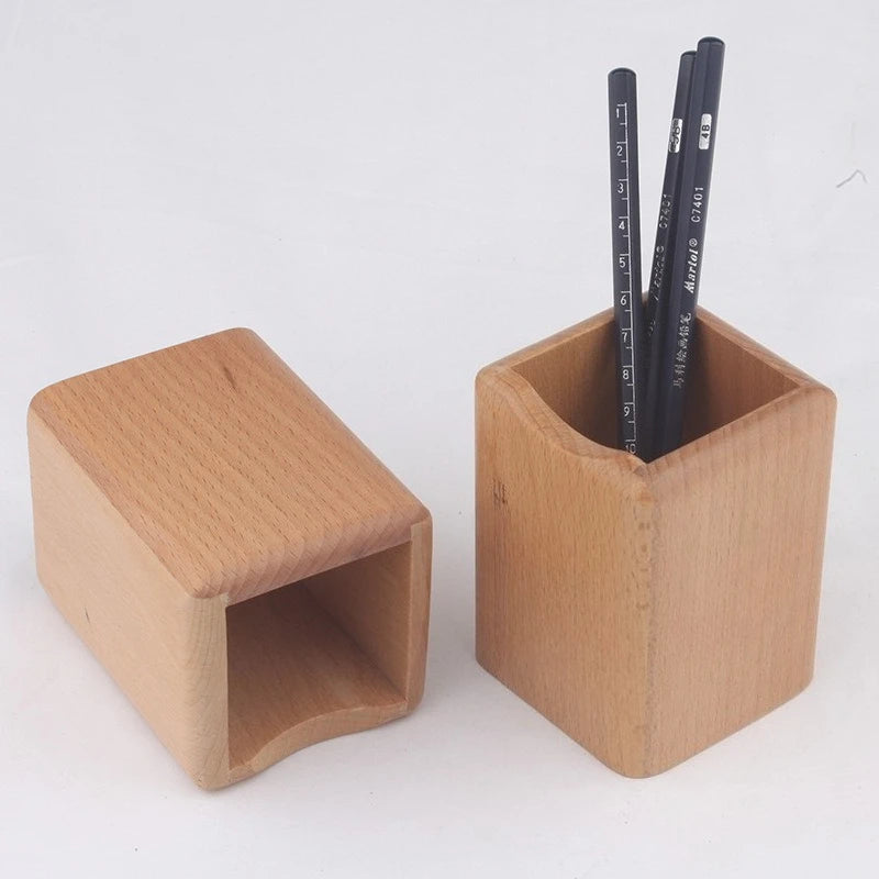 Set de trois porte-crayons bois formes différentes