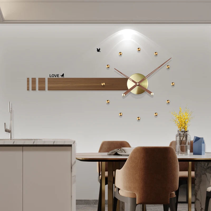 Horloge murale or pour décoration intérieure épurée