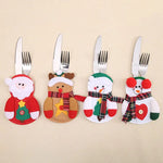 Porte-couteau de Noël saphir profond avec des couverts