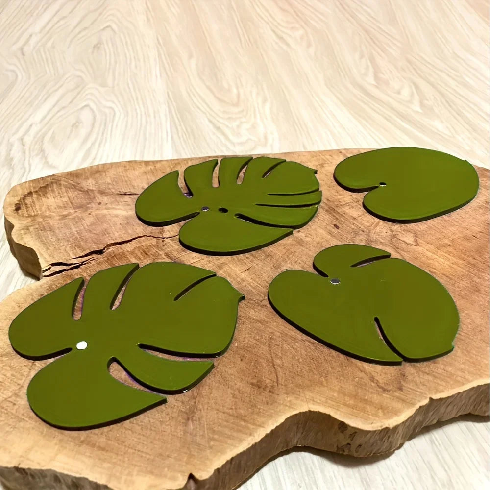 Sous-verre moderne bambou tortue sur table en bois