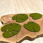 Sous-verre moderne bambou tortue sur table en bois