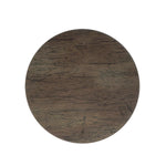 Cercle rond en bois foncé avec un motif de grains de bois.