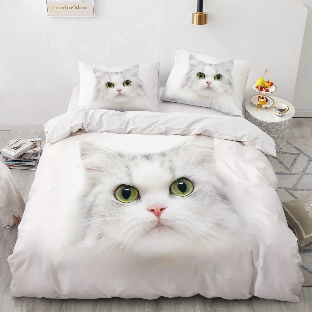 Literie chat adulte motif réaliste