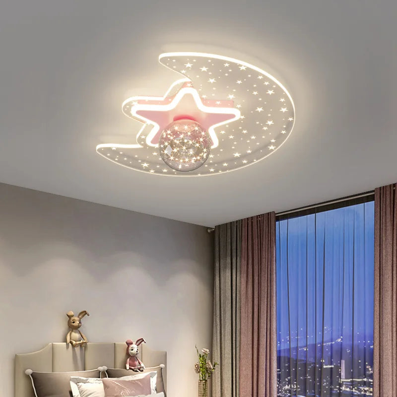 Lampe plafond étoiles LED pour chambre d'enfant vue de dessous