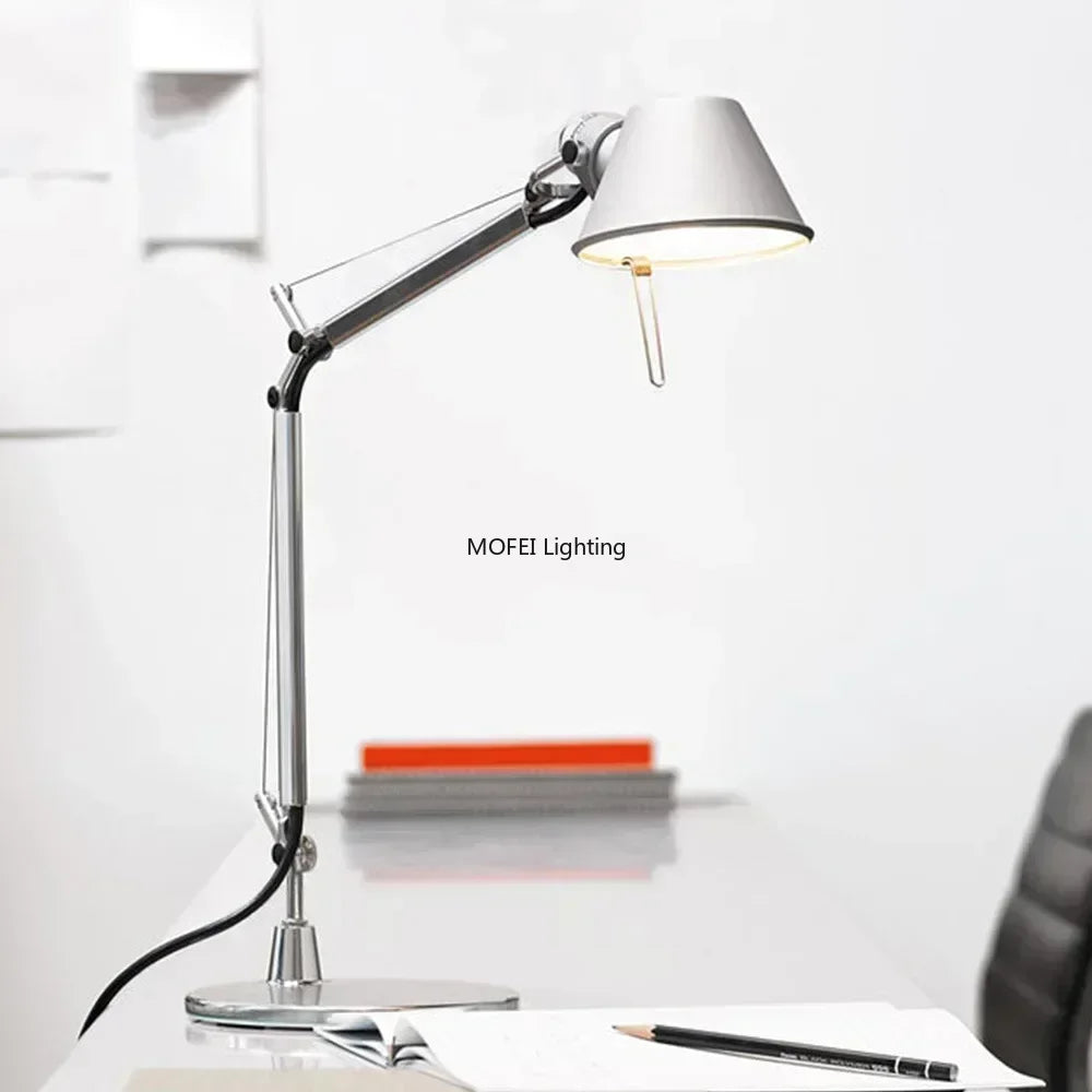 Lampe de chevet design italien pliable à bras long - vue avant