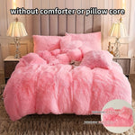 Ensemble housse de couette luxueuse en peluche grise