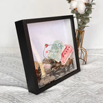 Cadre photo 3D profond en bois 20x20 cm blanc
