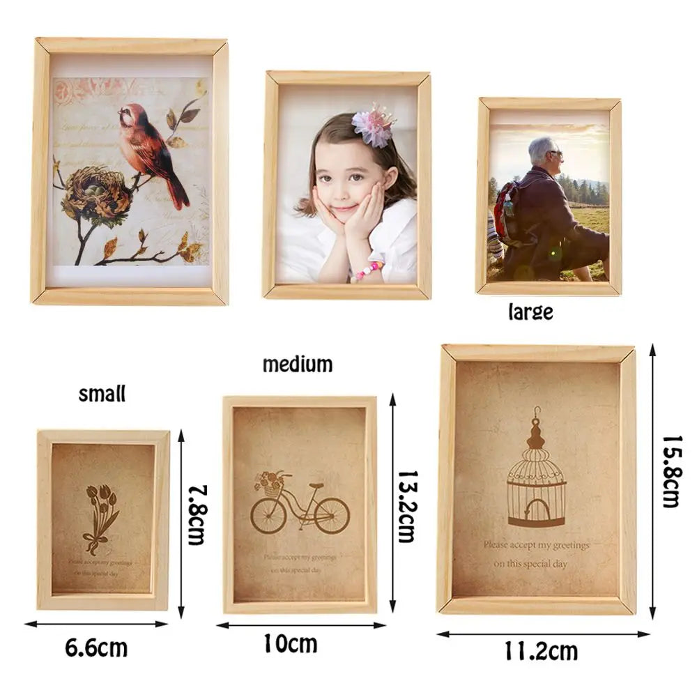 Cadre multi-photo vintage en bois cerisier pour décoration familiale
