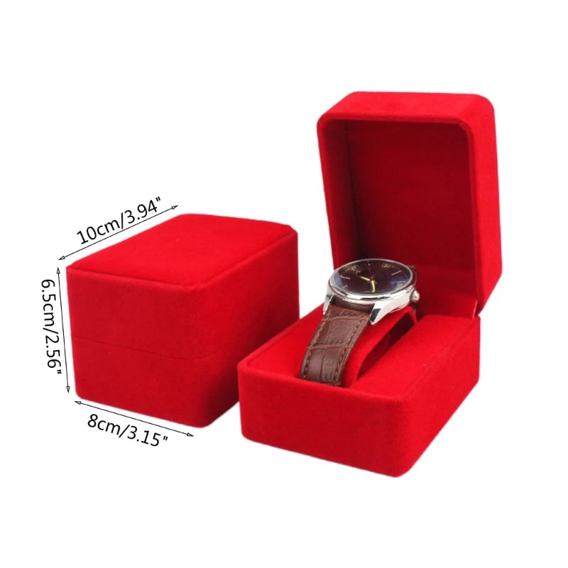 Boîte à montre en cuir PU dorée