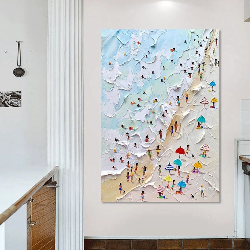 Tableau moderne coucher de soleil mer dans un salon