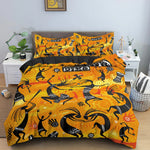 Set de literie orange imprimé 3D pour chambre bohème