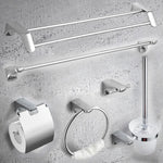 Ensemble accessoire salle de bain chromé en acier inoxydable vue d'ensemble