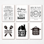 Affiche d'art sur toile minimaliste avec règles de cuisine décoration murale moderne