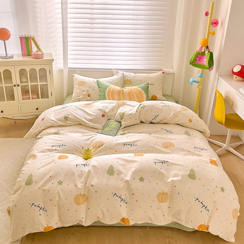 Housse de couette unie jaune pour chambre