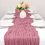 Chemin de table en gaze de coton boho couleur jaune clair