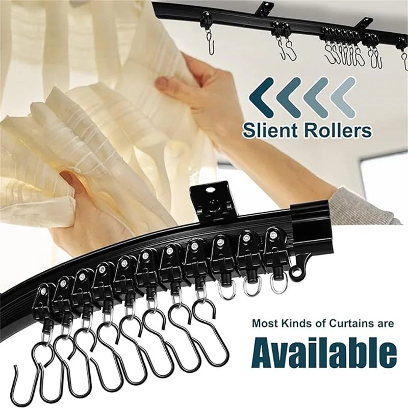Détail du système coulissant du rail de rideau flexible