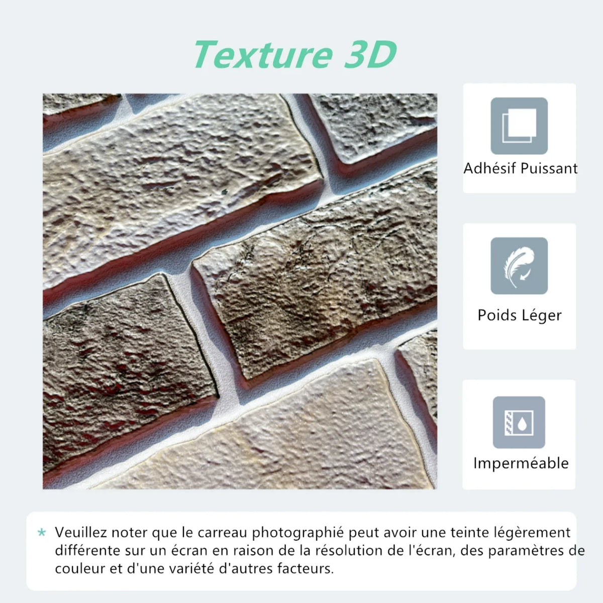 Mur salon avec panneau brique 3D gris