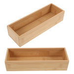 Boîte de rangement bambou pour couverts et accessoires de bureau