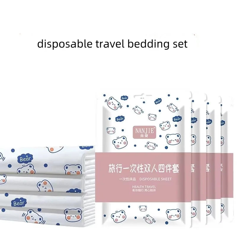Parure de lit jetable non tissée blanche pour voyage