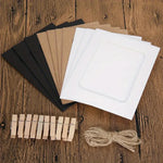 Cadre photo carton blanc avec clip bois