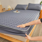 Drap-housse 2 personnes 140x200 polyester doux prune