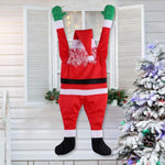 Père Noël en peluche escaladant une fenêtre, décoration suspendue 1.7m