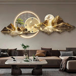 Vue de profil de l'horloge murale design luxe montrant son épaisseur