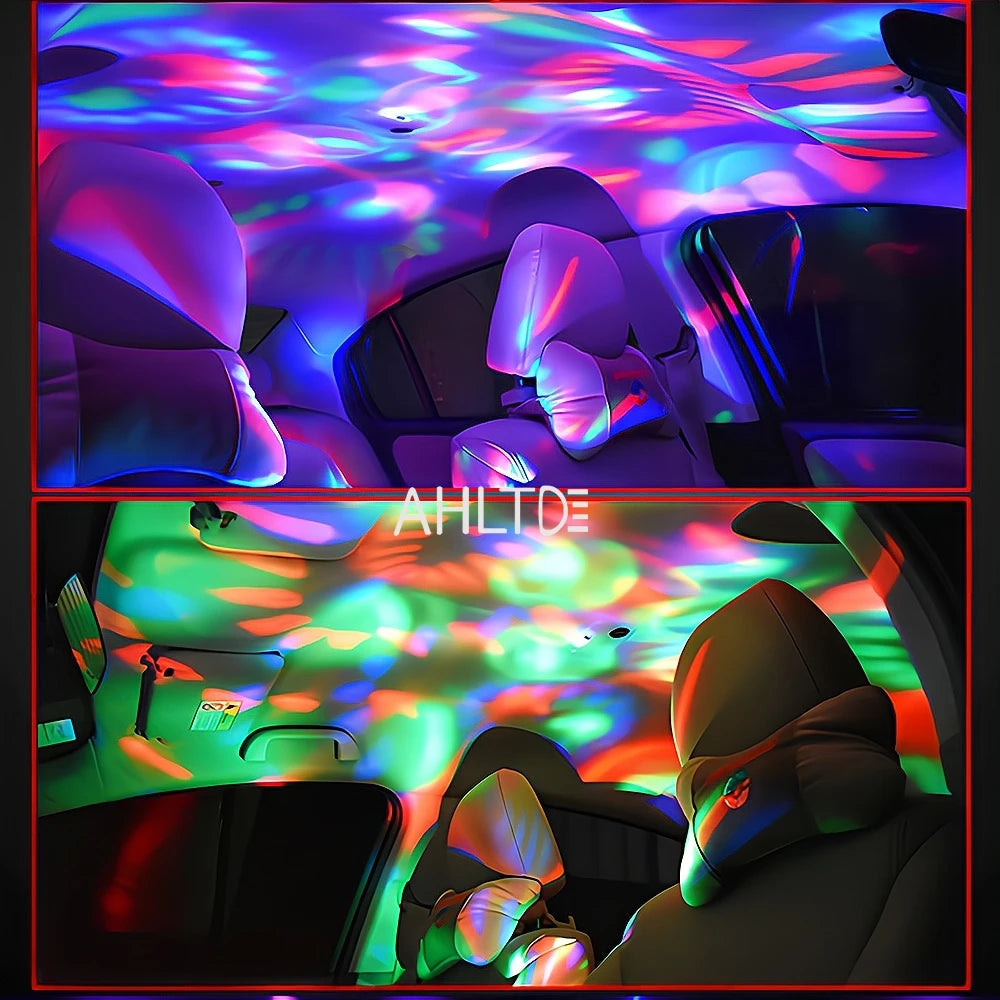 Lampe champignon disco posée sur une table