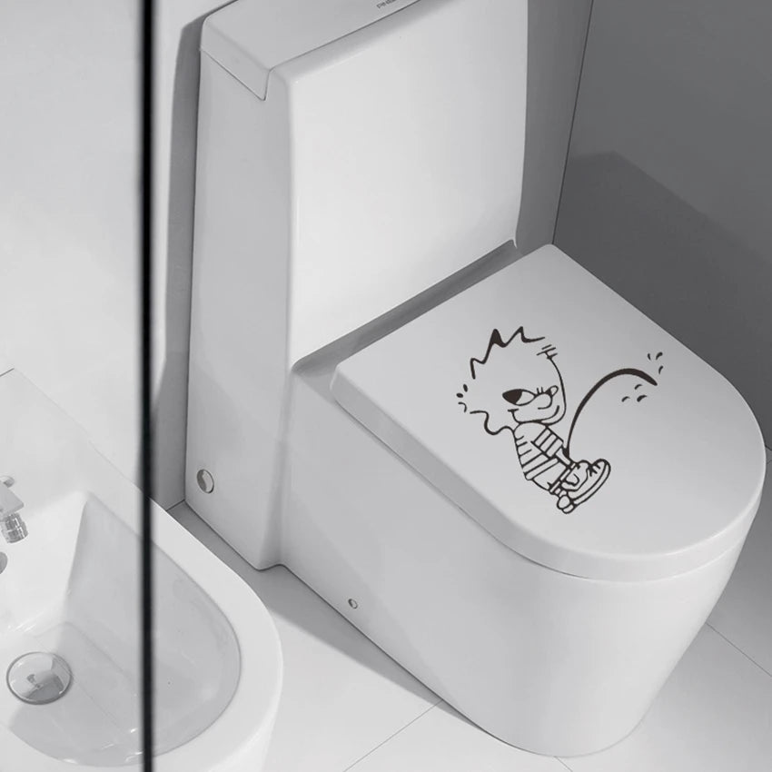 Autocollant humoristique Bad Boy Pees en bleu pour décoration toilette