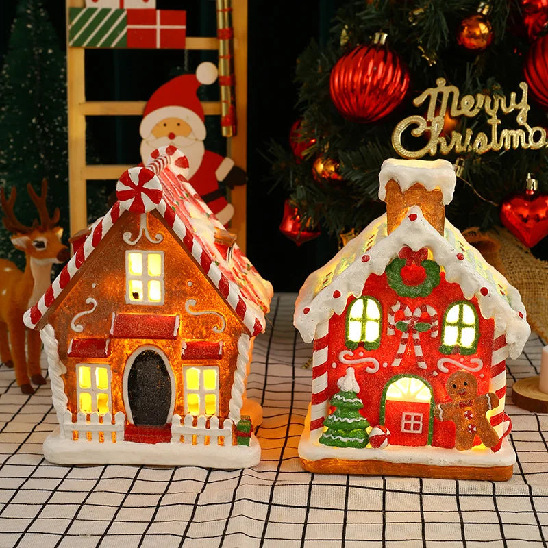 Décoration Noël pain d'épice LED lumineuse maison pendentif acrylique
