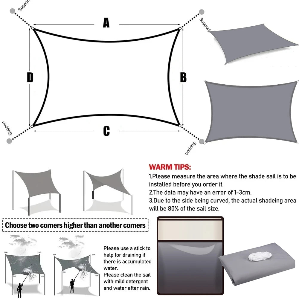 Voile d'ombrage bleu ciel installée sur une pergola