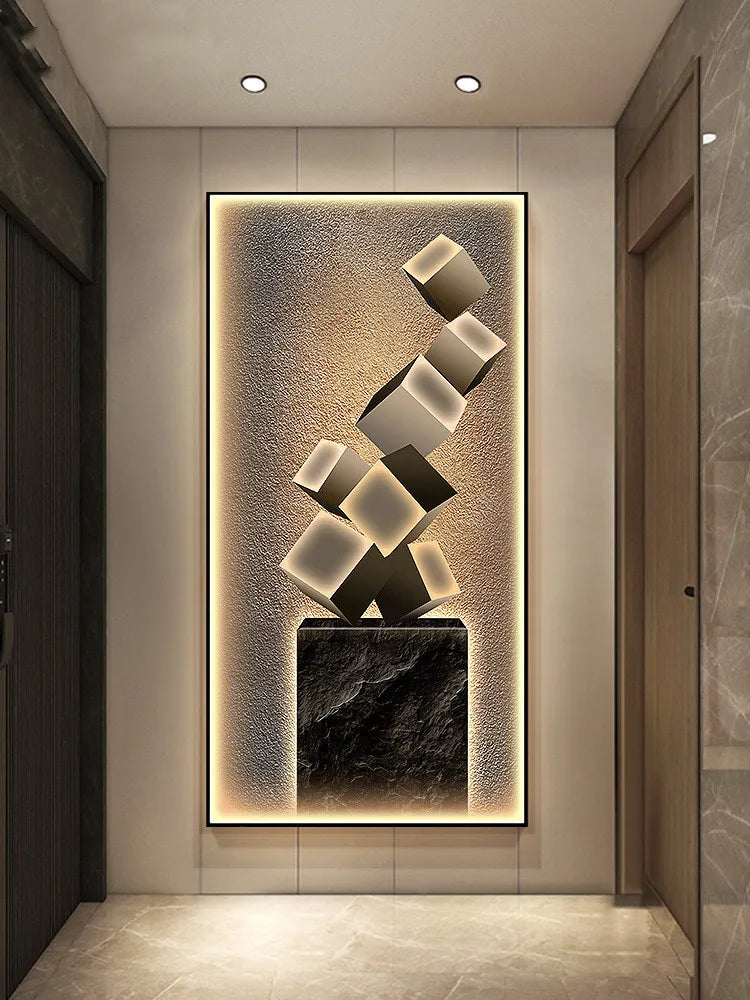 Détail de l'applique murale LED avec abat-jour en cristal