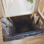 Paillasson design grotte sans fin illusion optique 2D rouge