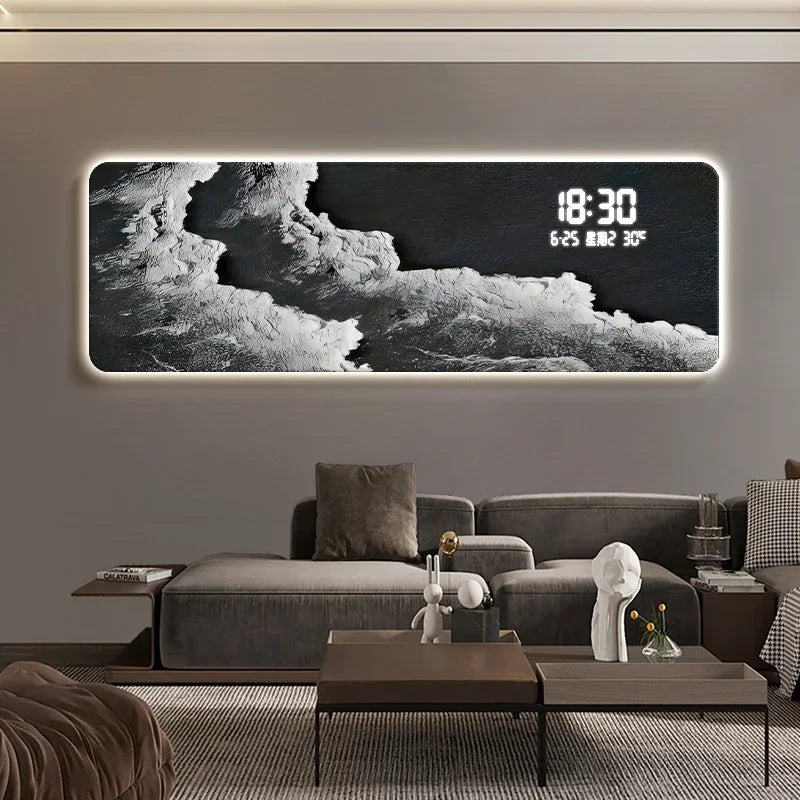 Détail de l'affichage numérique de l'horloge murale