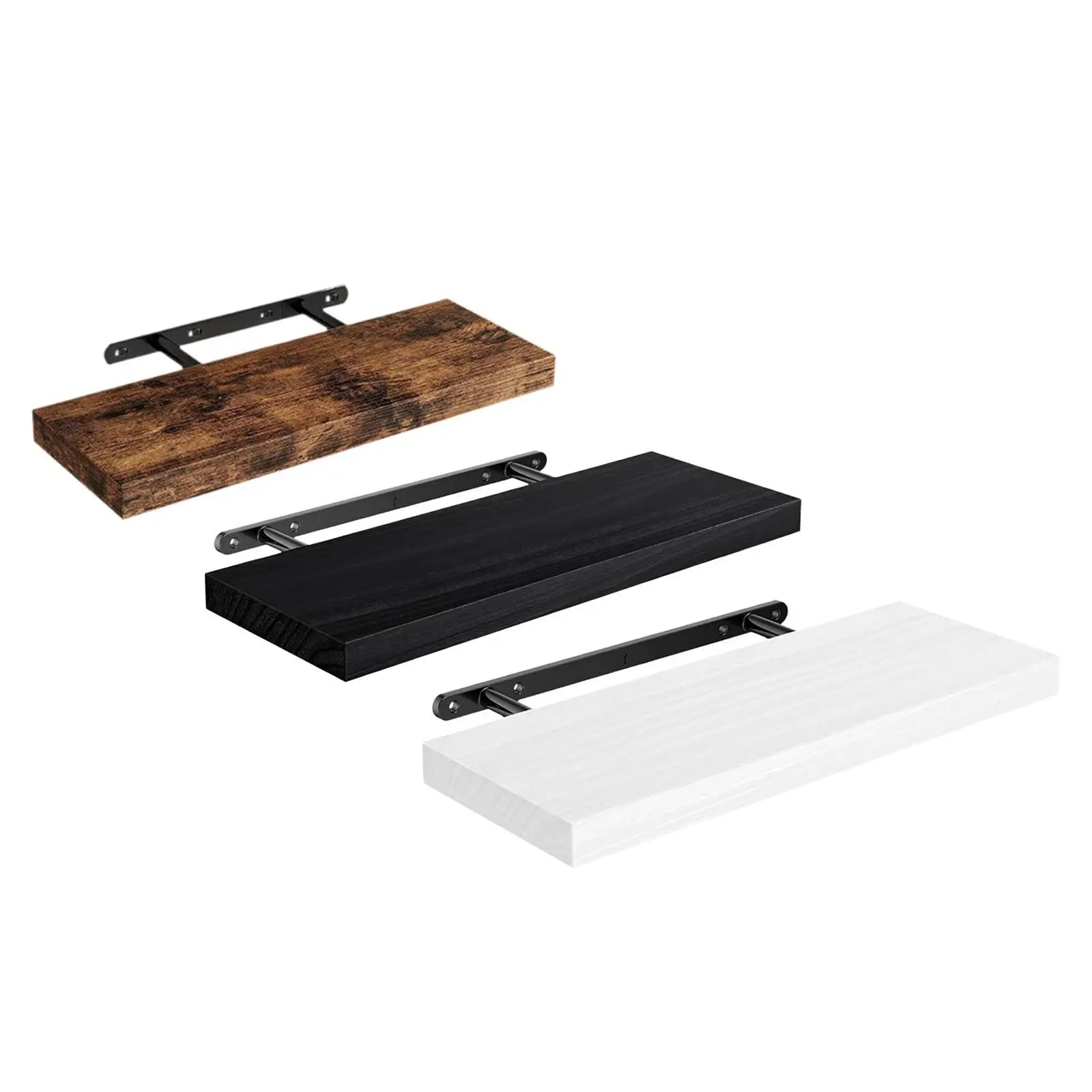 Étagère flottante minimaliste en bois blanc avec support invisible