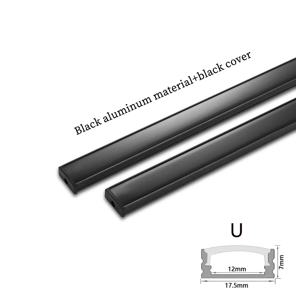 Profilé aluminium noir forme V pour bande LED