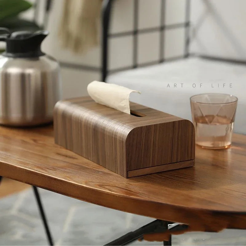 Boîte à mouchoirs en bois de noyer blanc avec décoration intérieure moderne
