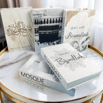 Boîte de rangement livre décoratif de couleur moucheté